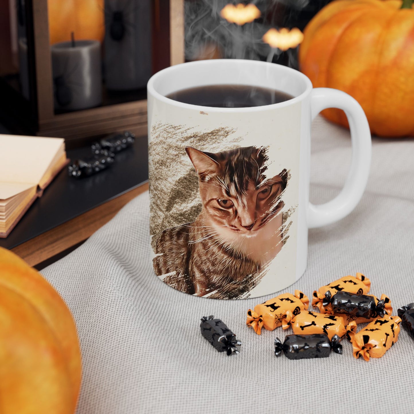 Whimsical Cat Lovers Ceramic Mug - Perfect Gift for Cat Owners, Pet Lovers, Coffee Lovers, Birthday, Personalized Drinkware