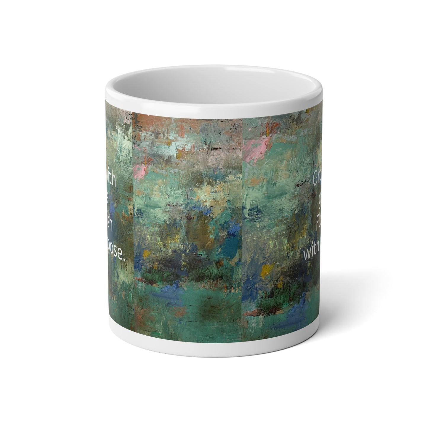 Jumbo Mug, Abstract Art Inspirational Dreams 20oz