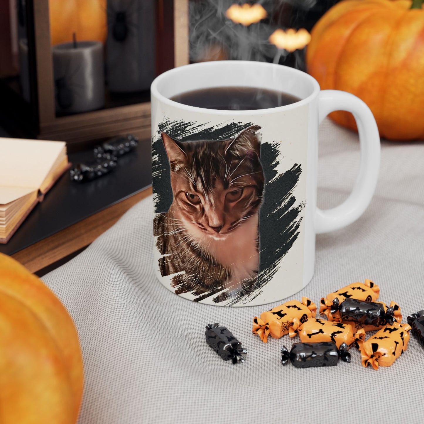 Mug - Adorable Cat, Mysterious and Cute Design, 11oz or 15oz