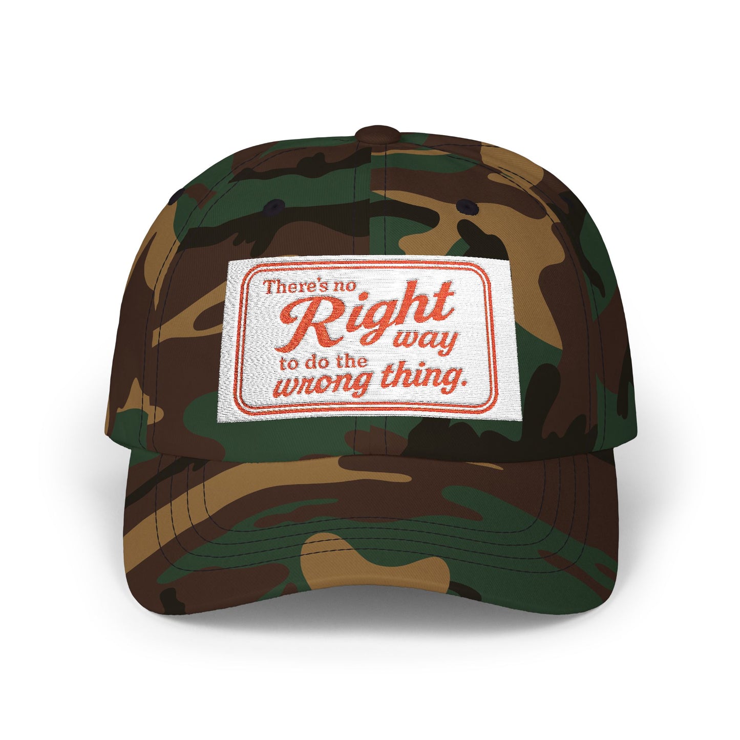 Classic Dad Cap with 'There's No Right Way to Do the Wrong Thing' Quote, Stylish Cap for Dads, Gifts for Father's Day, Casual Everyday [...]