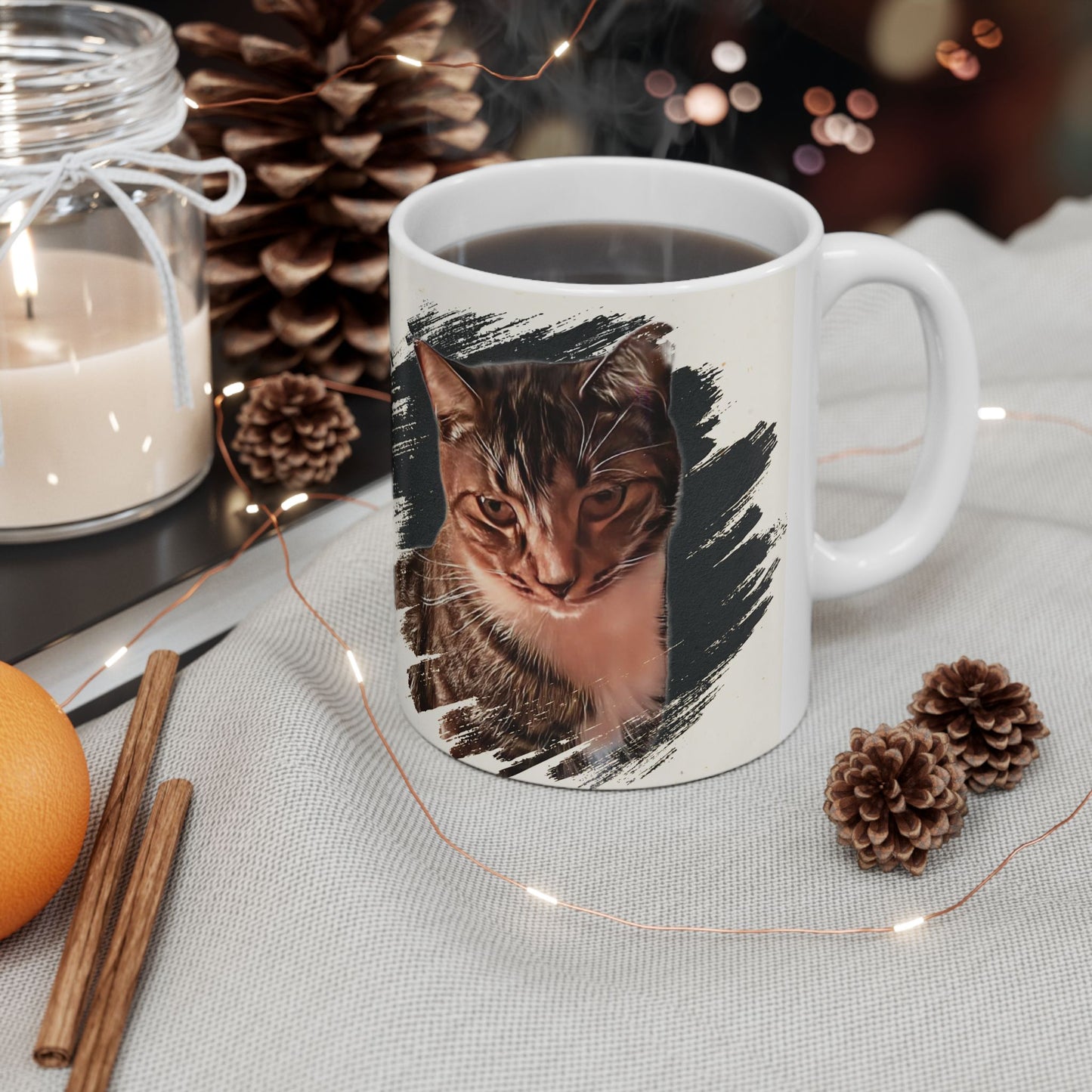 Mug - Adorable Cat, Mysterious and Cute Design, 11oz or 15oz