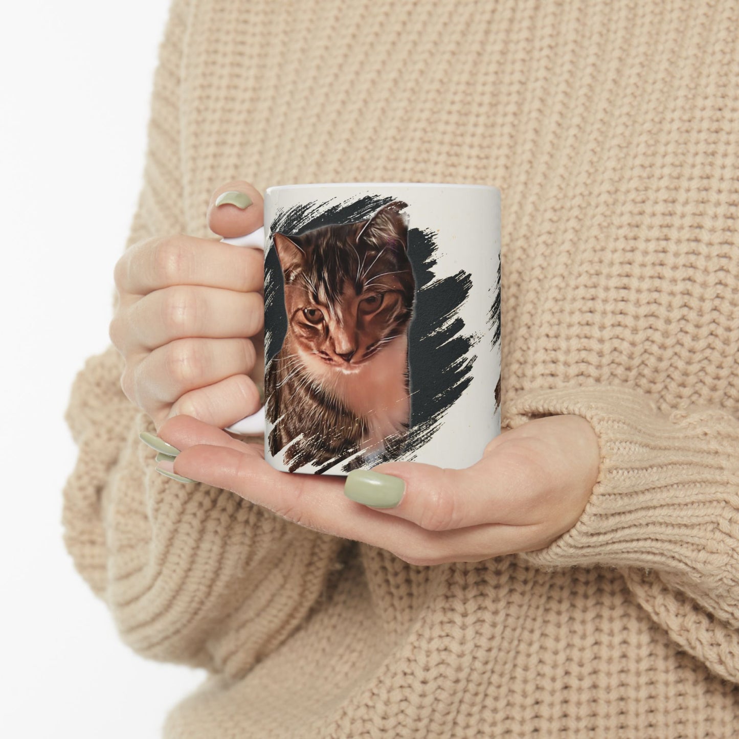 Mug - Adorable Cat, Mysterious and Cute Design, 11oz or 15oz