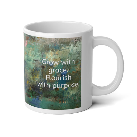 Jumbo Mug, Abstract Art Inspirational Dreams 20oz