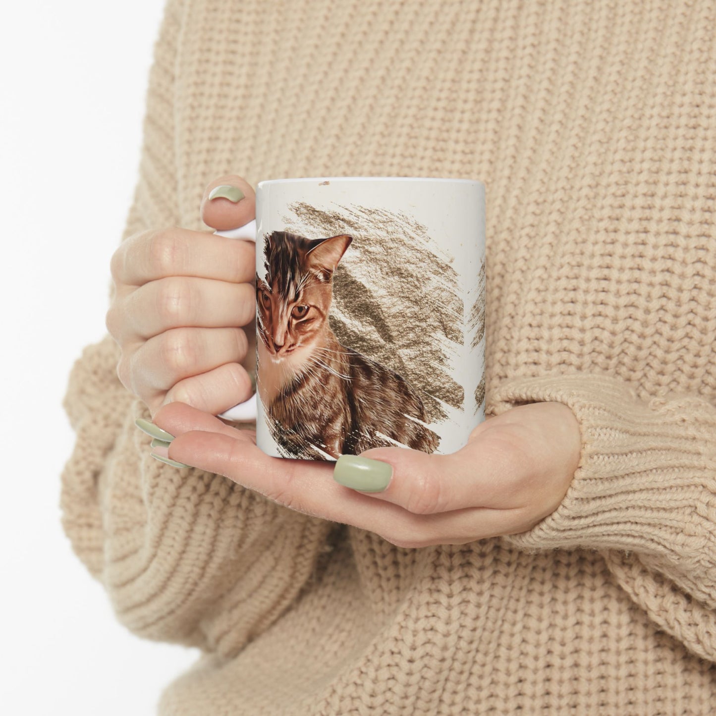 Whimsical Cat Lovers Ceramic Mug - Perfect Gift for Cat Owners, Pet Lovers, Coffee Lovers, Birthday, Personalized Drinkware