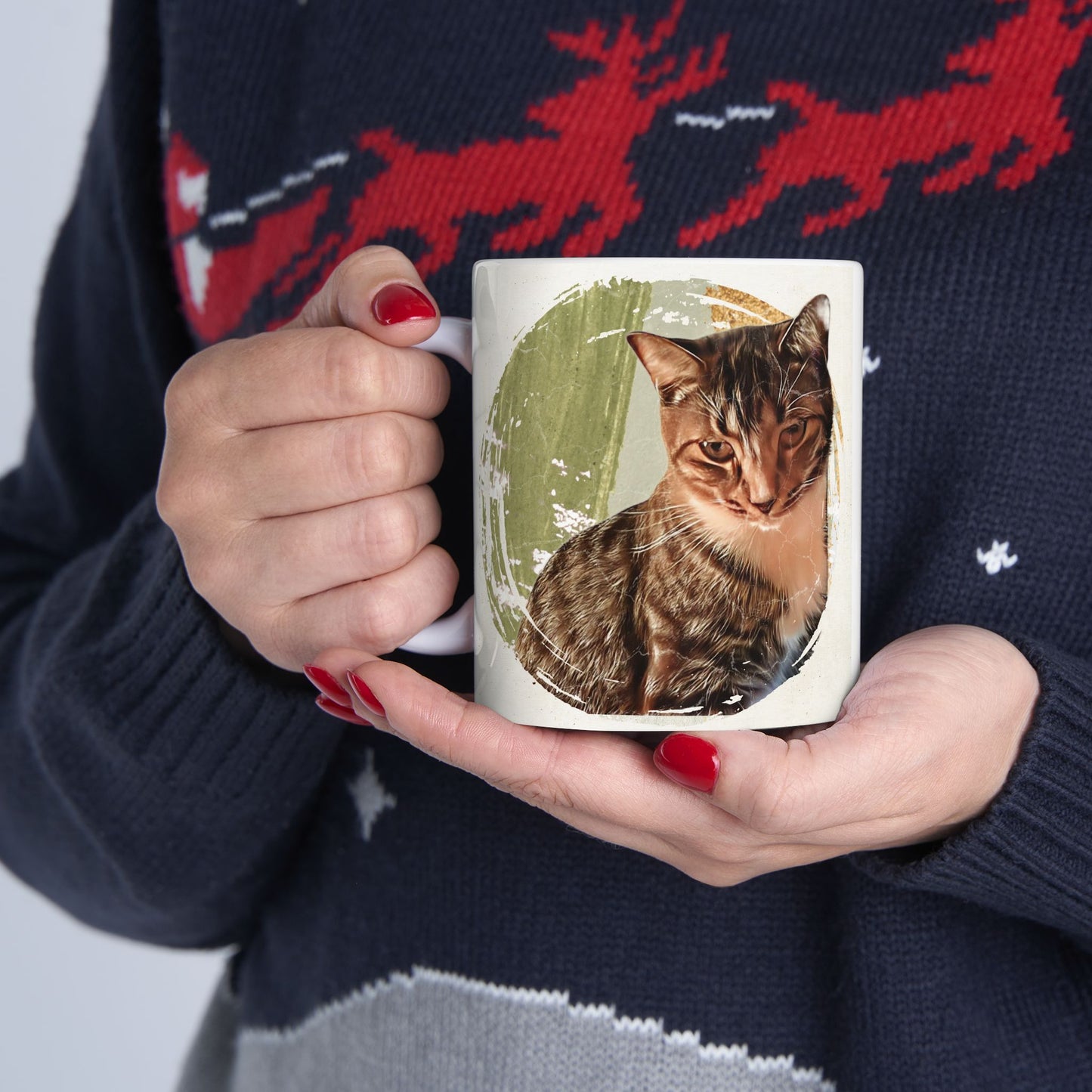 Vintage Cat Ceramic Mug - 11oz & 15oz, Perfect Gift for Cat Lovers