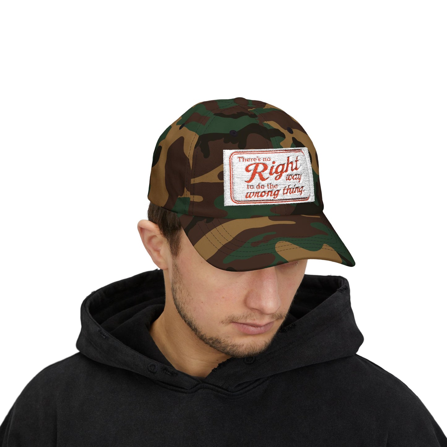 Classic Dad Cap with 'There's No Right Way to Do the Wrong Thing' Quote, Stylish Cap for Dads, Gifts for Father's Day, Casual Everyday [...]