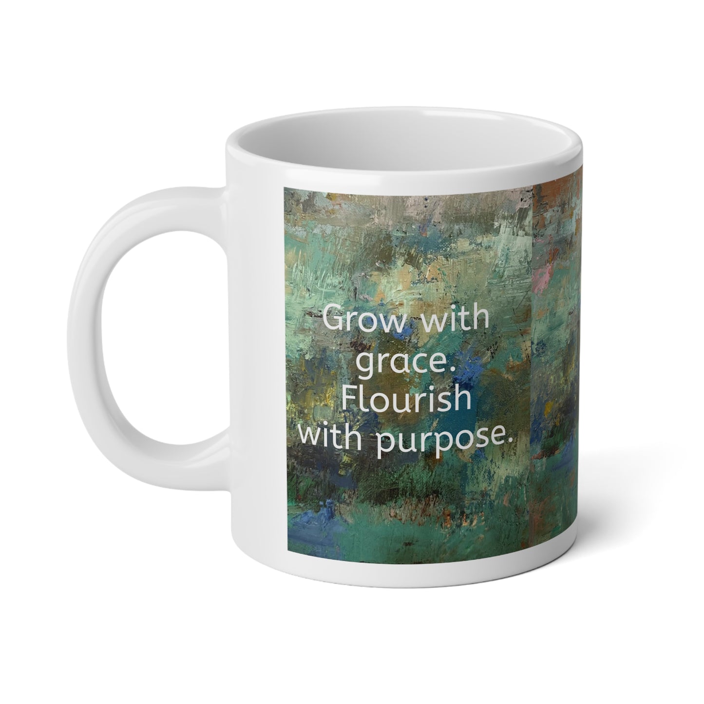 Jumbo Mug, Abstract Art Inspirational Dreams 20oz
