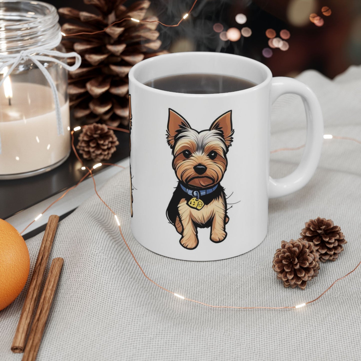 Cute Yorkie Ceramic Mug - Dog Lover Gift (11oz & 15oz)
